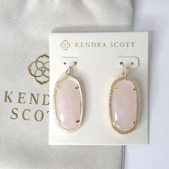 KENDRA Scott Ella Gold with Rose Quartz NWT NEW Gift Love Care Feminine - Picture 8 of 12